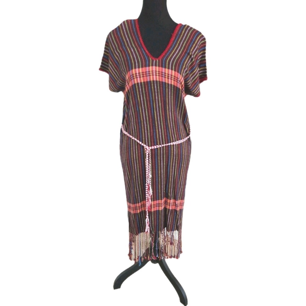 Thai Hill Tribe‎ Dress Handmade Naga Fabric Asian Hippie Thai Dress 8/10?*Read**